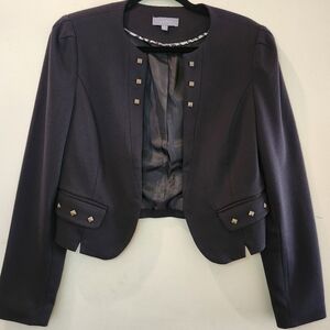 Cass Black Knit Blazer With Metal Studs Detail Size Small